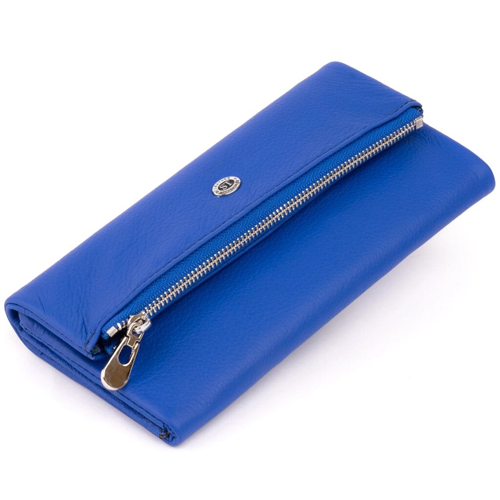 Клатч-конверт із кишенею для мобільного шкіряний жіночий ST Leather 19268 Синій від компанії Універсальний Інтернет-магазин POPULAR - фото 1