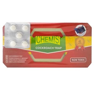 Клейова пастка-будиночок від тарганів з таблеткою-приманкою Чемис/Chemis, 5 шт. упаковка Chemis, Польща