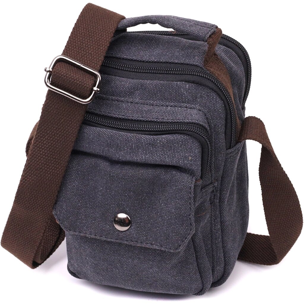 Компактна чоловіча сумка зі щільного текстилю Vintage 22218 Чорний від компанії Універсальний Інтернет-магазин POPULAR - фото 1
