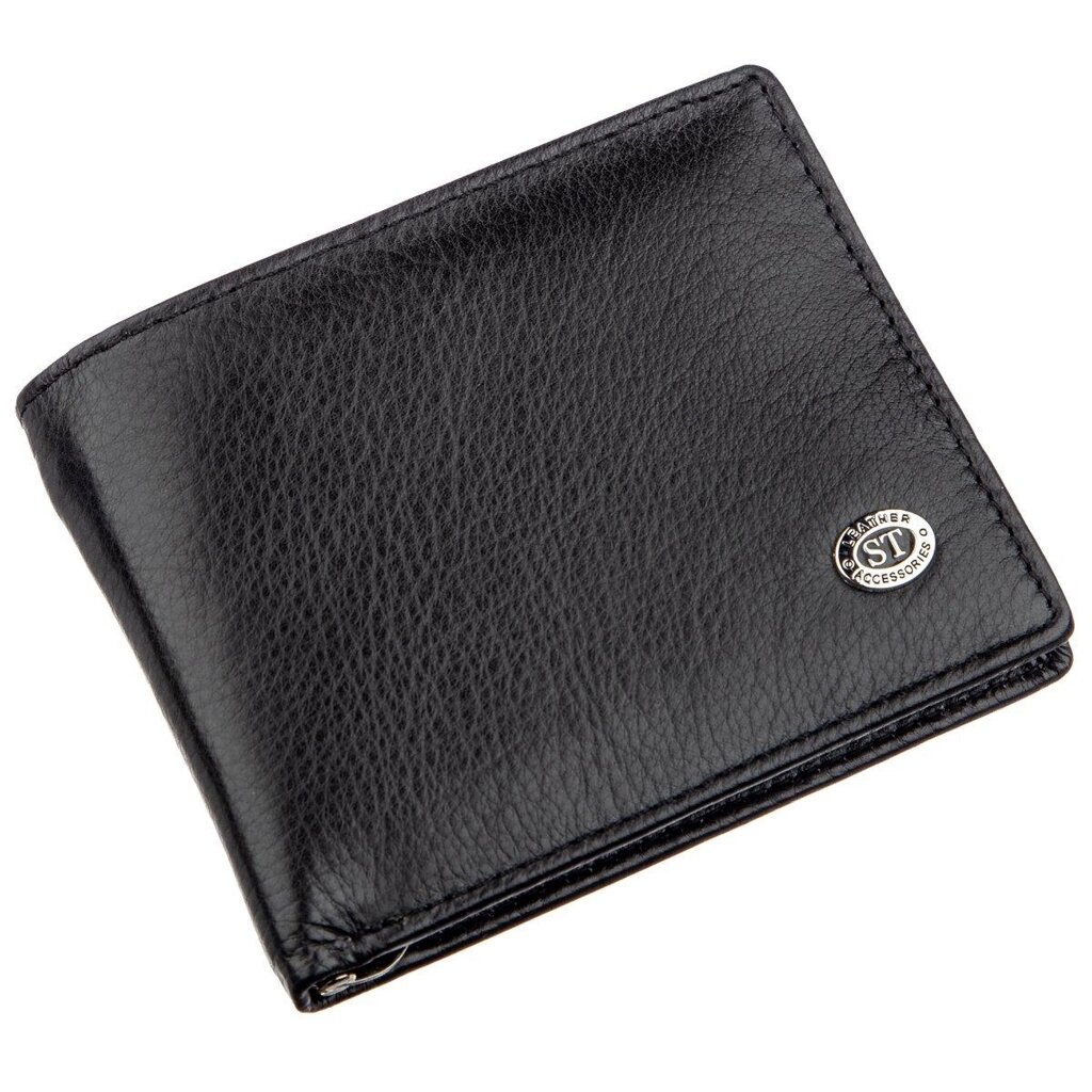 Компактний чоловічий гаманець із затискачем ST Leather 18837 Чорний від компанії Універсальний Інтернет-магазин POPULAR - фото 1