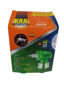 Комплект від комарів (електрофумгатор + рідина) KRA DEO SUPER 45 ночей