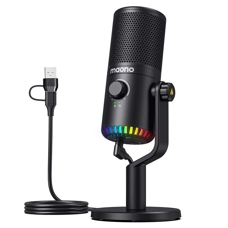 Конденсаторний мікрофон Maono DM30 з RGB-підсвічуванням (Чорний) від компанії Універсальний Інтернет-магазин POPULAR - фото 1