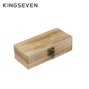 Коробка для сонцезахисних окулярів ручної роботи із натурального дерева з логотипом KINGSEVEN 17 * 7.5 * 5 см