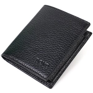 Мініатюрний чоловічий гаманець із натуральної шкіри BOND 21992 Чорний
