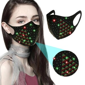 Багаторазова маскарадна маска для захисту обличчя зі стразами жіноча 19*13 см. J&H Garment Stile: A