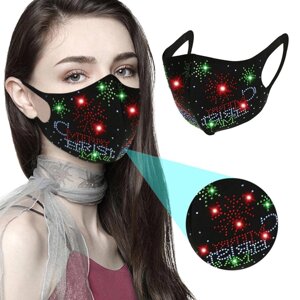 Багаторазова маскарадна маска для захисту обличчя зі стразами жіноча 19*13 см. J&H Garment Stile: D