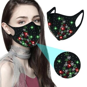 Багаторазова маскарадна маска для захисту обличчя зі стразами жіноча 19*13 см. J&H Garment Stile: F