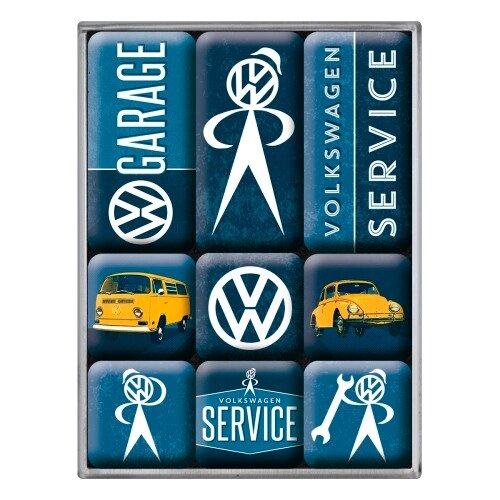 Набір з 9 магнітів "VW Service" Nostalgic Art (83081) від компанії Універсальний Інтернет-магазин POPULAR - фото 1