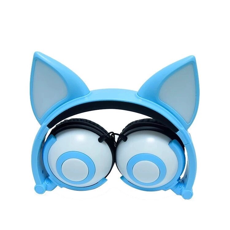 Навушники LINX Bear Ear Headphone навушники з вушками Лисички LED Блакитний від компанії Універсальний Інтернет-магазин POPULAR - фото 1