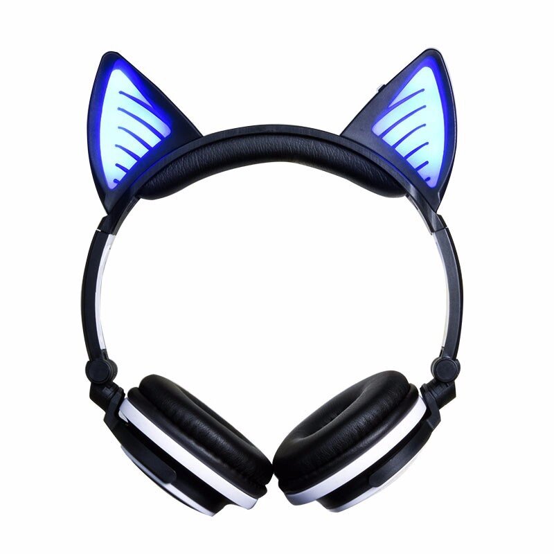 Навушники LINX BL108A Bluetooth навушники з котячими вушками LED Чорні від компанії Універсальний Інтернет-магазин POPULAR - фото 1