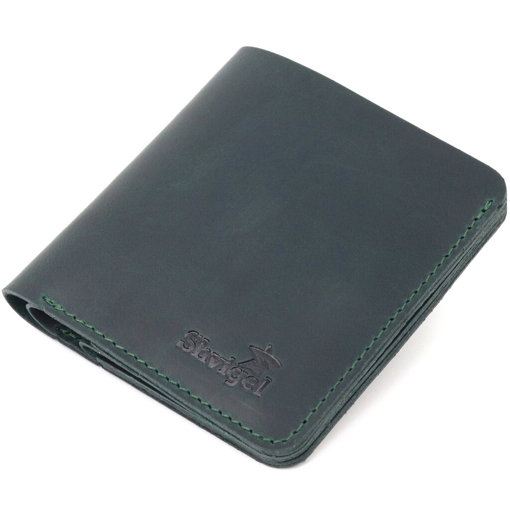 Невелике вінтажне шкіряне портмоне Shvigel 16603 Зелений від компанії Універсальний Інтернет-магазин POPULAR - фото 1
