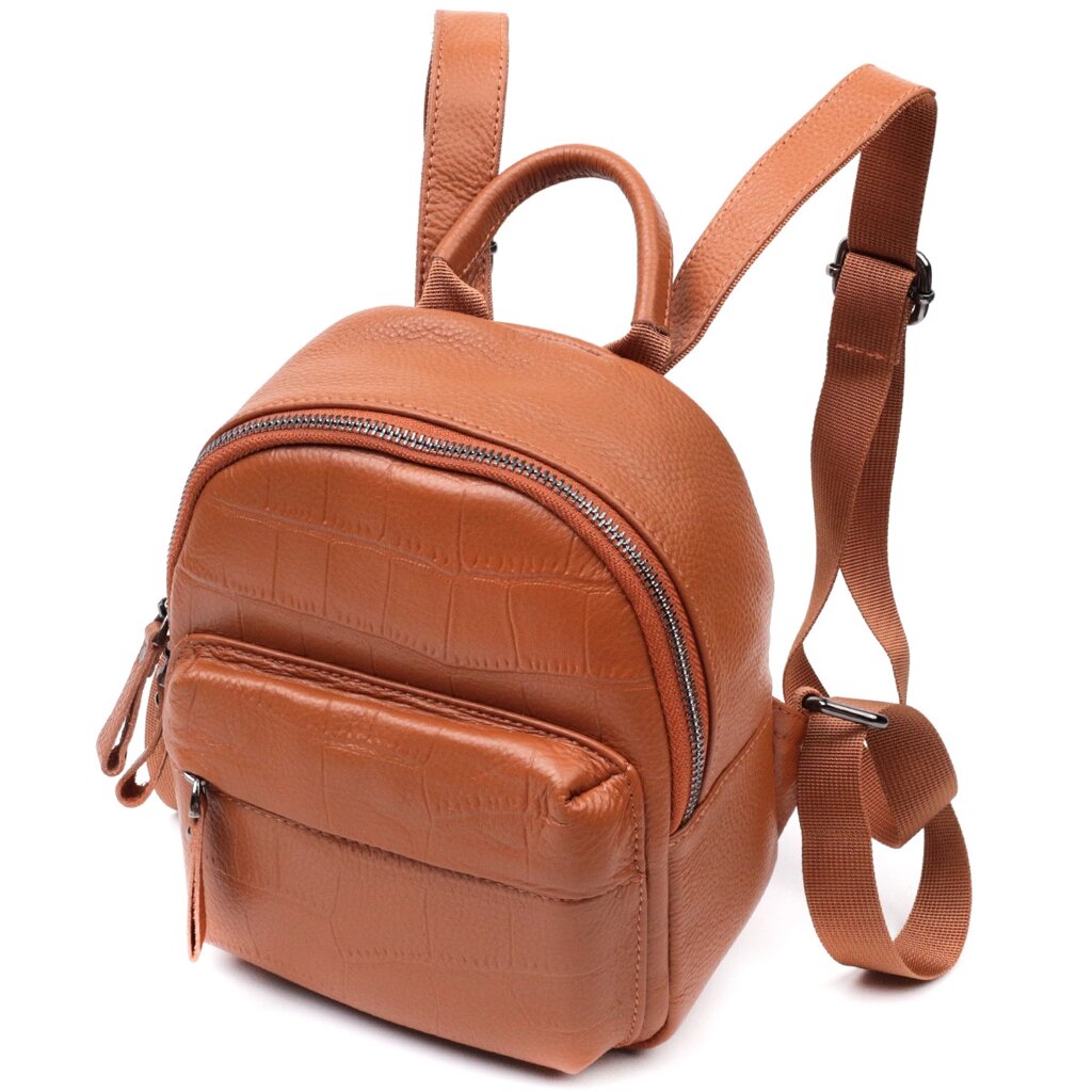 Невеликий стильний рюкзак із натуральної шкіри Vintage 22433 Коричневий від компанії Універсальний Інтернет-магазин POPULAR - фото 1