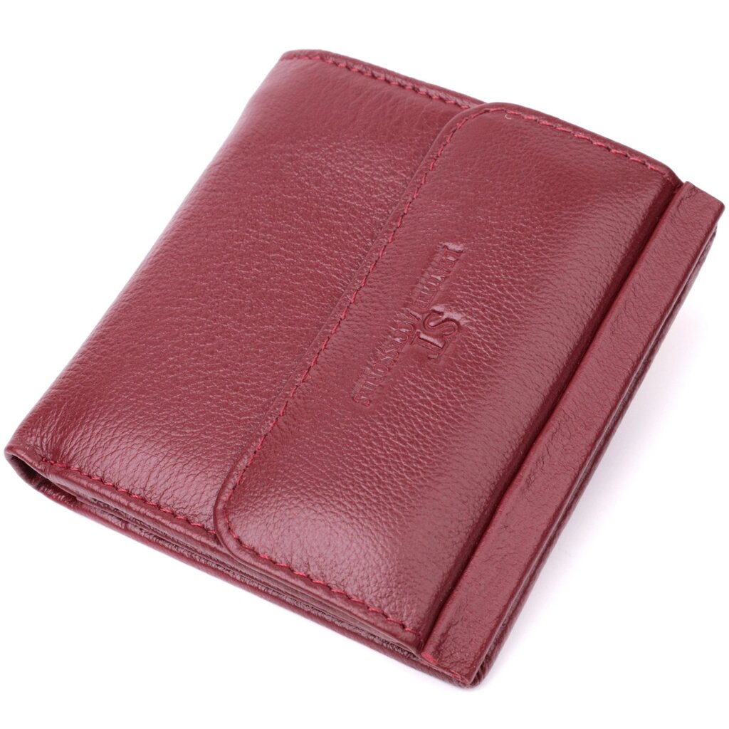 Невеликий жіночий гаманець із монетницею зовні з натуральної шкіри ST Leather 22544 Бордовий від компанії Універсальний Інтернет-магазин POPULAR - фото 1