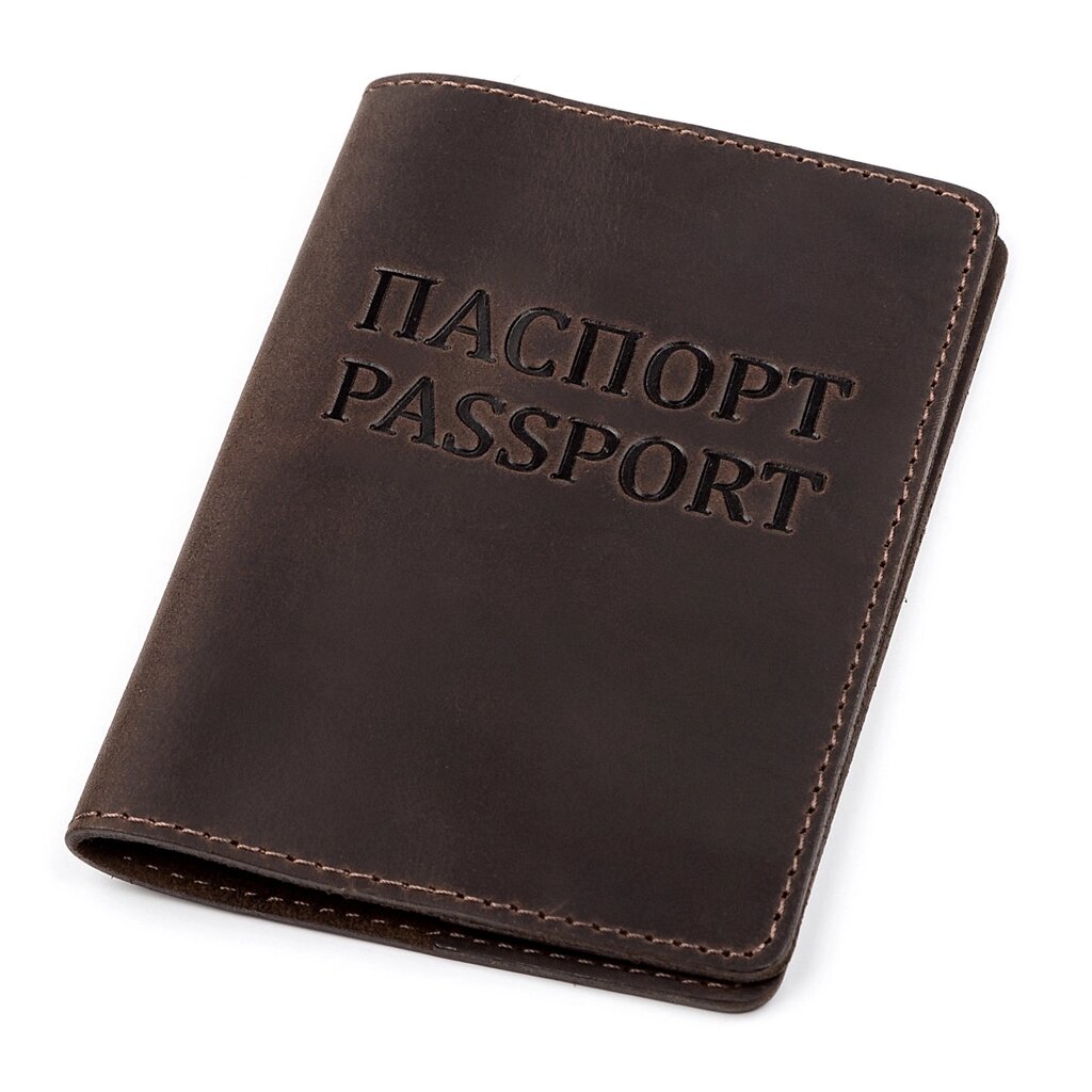 Обкладинка на паспорт Shvigel 13918 шкіряна Коричнева від компанії Універсальний Інтернет-магазин POPULAR - фото 1