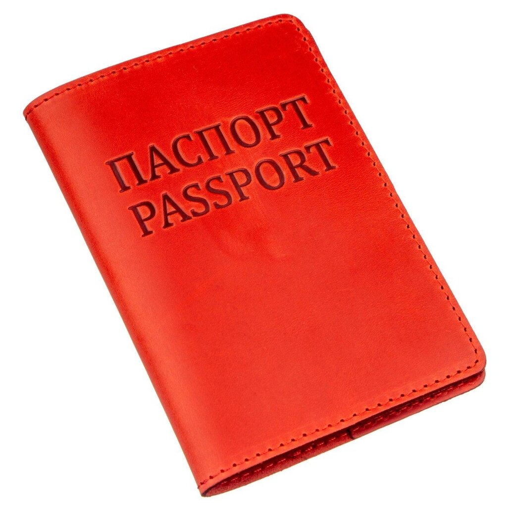 Обкладинка на паспорт Shvigel 13959 Crazy шкіряна Червона від компанії Універсальний Інтернет-магазин POPULAR - фото 1