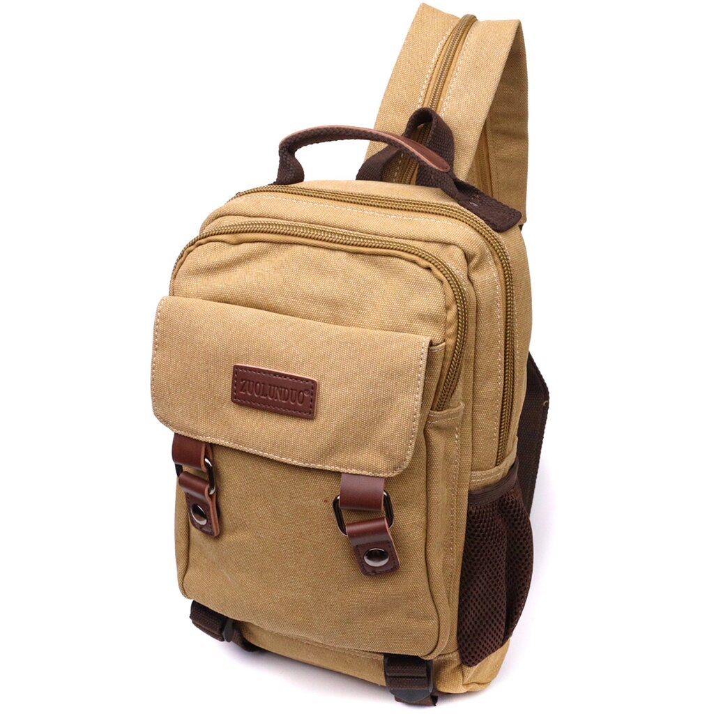 Оригінальний текстильний рюкзак з ущільненою спинкою та відділенням для планшета Vintage 22171 Пісочний від компанії Універсальний Інтернет-магазин POPULAR - фото 1