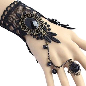 Жіночий мереживний браслет з кільцем на палець 13*6 см [S13-46-37] Fashion Jewelry