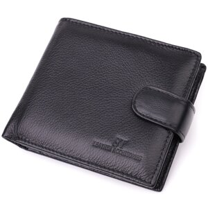 Прекрасний горизонтальний гаманець для чоловіків із натуральної шкіри ST Leather 22465 Чорний
