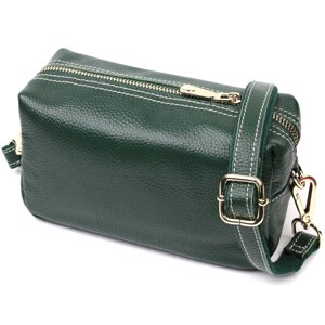 Універсальна сумка для жінок із двома ременями з натуральної шкіри Vintage 22277 Зелений