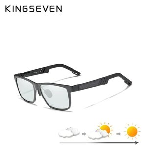 Фотохромні сонцезахисні окуляри в класичній оправі з лінзами поляризованими N7180 KINGSEVEN DESIGN Сірий
