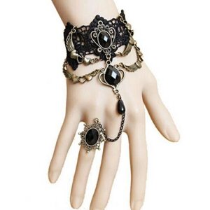 Жіночий мереживний браслет з кільцем на палець 13*6 см [4B. 24.4.51] Fashion Jewelry