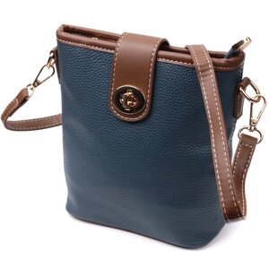 Симпатична сумка для жінок на щодень із натуральної шкіри Vintage 22346 Синя