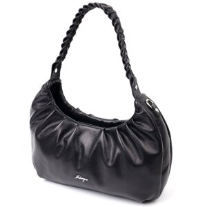 Якісна жіноча сумка-багет KARYA 20838 шкіряна Чорний
