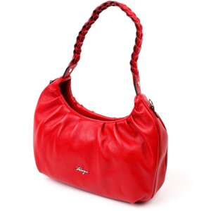Яскрава жіноча сумка-багет KARYA 20837 шкіряна Червоний