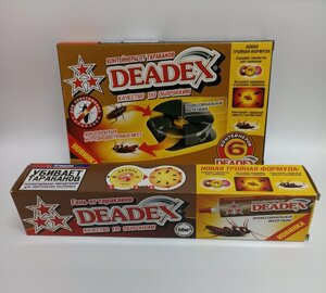 Набір для знищення тарганів Дедекс / DEADEX Пастки 6 дисків + шприц 30 гр, ОБОРОНХІМ