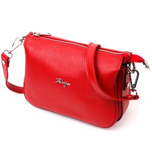 Яскрава жіноча сумка на плече KARYA 20845 шкіряна Червоний
