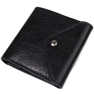 Оригінальний гаманець унісекс із глянсової натуральної шкіри GRANDE PELLE 16813 Чорний