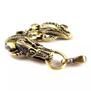 Стильний браслет на зап'ясті з черепом дракона з титанового сплаву Unisex Бронза 21 см Fashion Jewelry