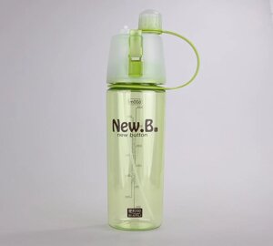 Пляшка для води та напоїв New B. з розпилювачем 600 мл Зелена New Button Bottle