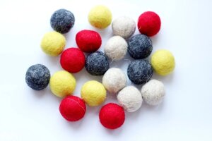 Набір вовняних кульок Pugovichok "Кольоровий мікс" для рукоділля та творчості (SUN3946)