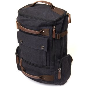 Рюкзак текстильний дорожній унісекс із ручками Vintage 20663 Чорний