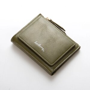Жіночий гаманець BAELLERRY Casual Mini шкіряне портмоне на кнопці Хакі