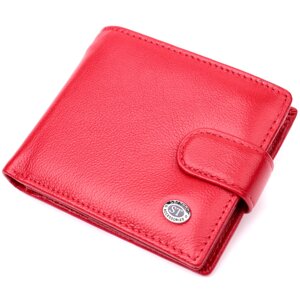 Яскраве жіноче портмоне з блоком для карт із натуральної шкіри ST Leather 19471 Червоний