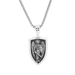 Кулон-амулет на ланцюгу Святий Архангел Михаїл - оберіг для чоловіків [A20981] 51*25 мм Fashion Jewelry