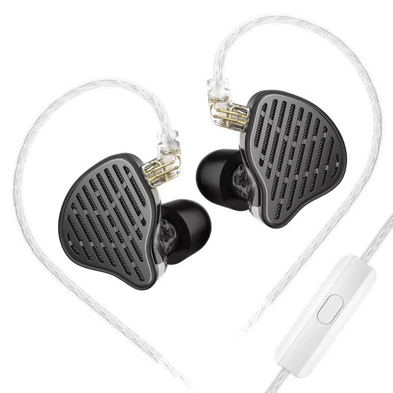 Планарні навушники KZ PR2 з мікрофоном (Чорний) від компанії Універсальний Інтернет-магазин POPULAR - фото 1