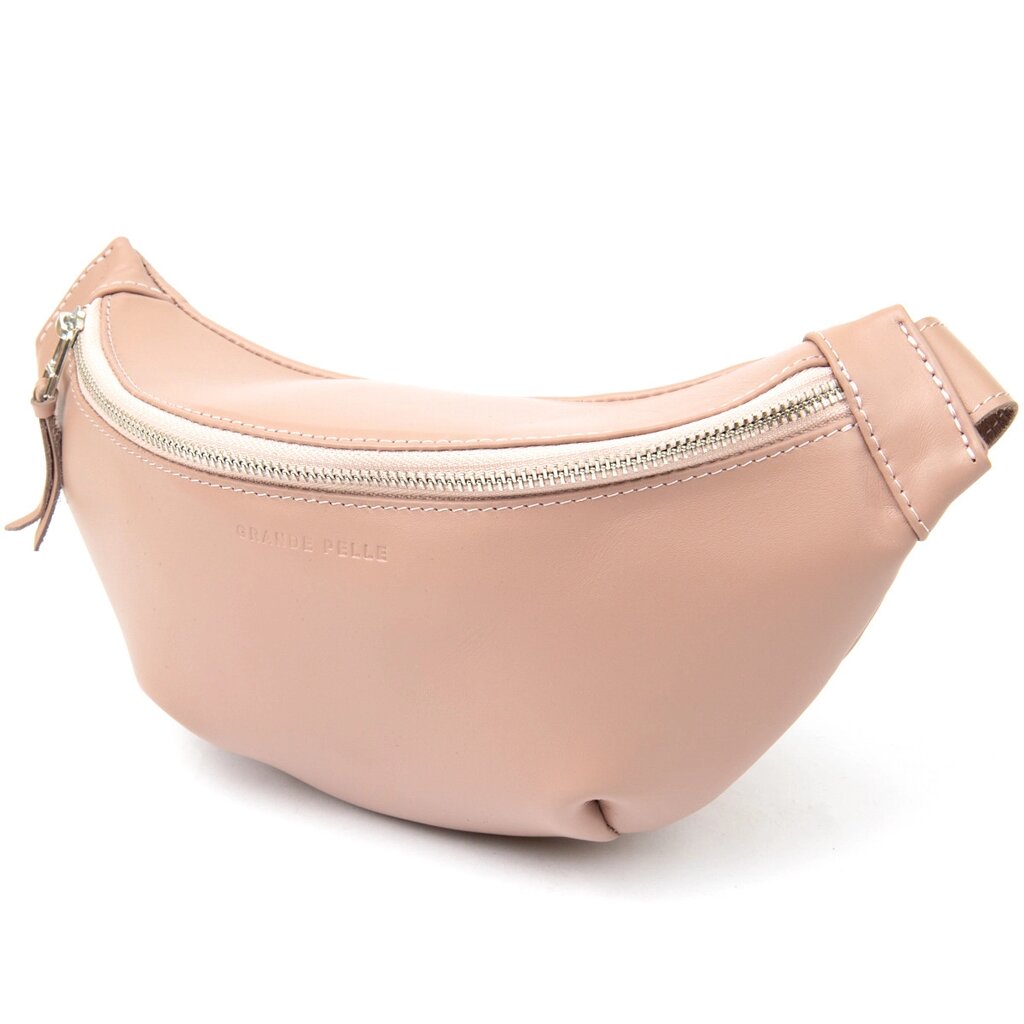 Практична шкіряна жіноча поясна сумка GRANDE PELLE 11359 Рожевий від компанії Універсальний Інтернет-магазин POPULAR - фото 1