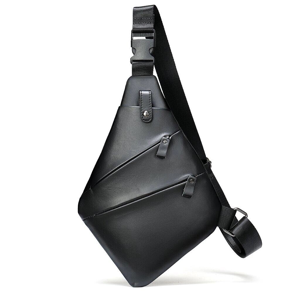 Практична сумка через плече шкіряна 14997 Vintage Чорна від компанії Універсальний Інтернет-магазин POPULAR - фото 1