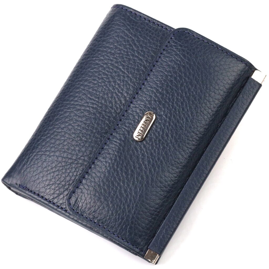 Практичний гаманець для жінок середнього розміру з натуральної шкіри флотар CANPELLINI 21813 Синій від компанії Універсальний Інтернет-магазин POPULAR - фото 1