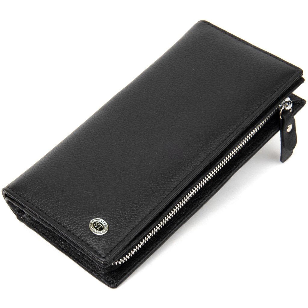 Практичний шкіряний гаманець-клатч ST Leather 19371 Чорний від компанії Універсальний Інтернет-магазин POPULAR - фото 1