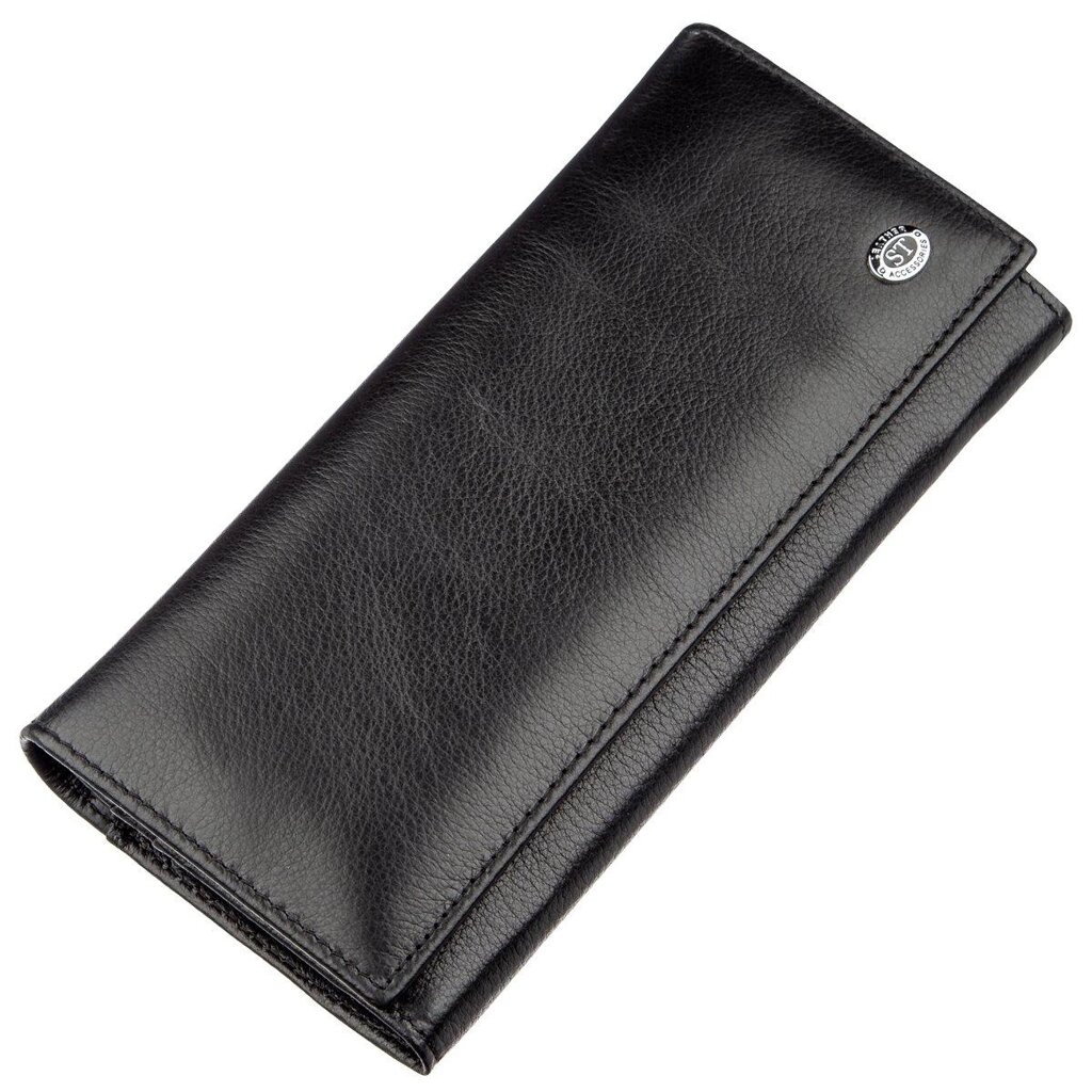 Практичний жіночий гаманець на магнітах ST Leather 18870 Чорний від компанії Універсальний Інтернет-магазин POPULAR - фото 1