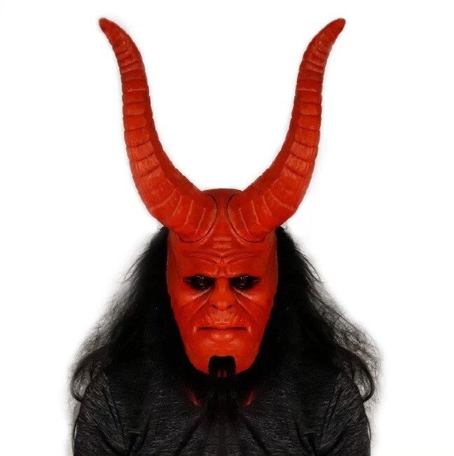 Реалістична латексна маска для Хеллоуїна ручної роботи Хеллбой / Hellboy (M10342) MOLEZU від компанії Універсальний Інтернет-магазин POPULAR - фото 1