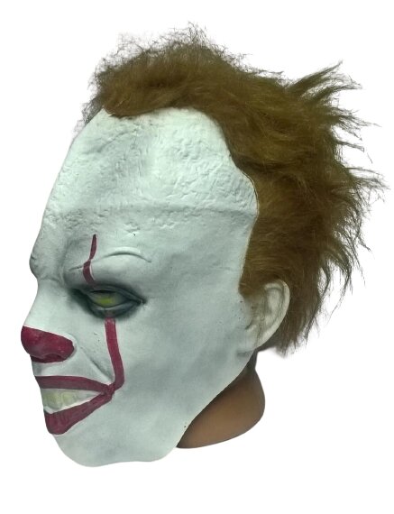 Реалістична латексна маска клоуна для Хеллоуїна ручної роботи Pennywise MOLEZU від компанії Універсальний Інтернет-магазин POPULAR - фото 1