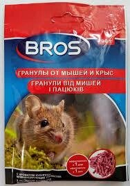Засіб родентицидний від мишей і щурів гранули Bros/Брос, 90 г Польща