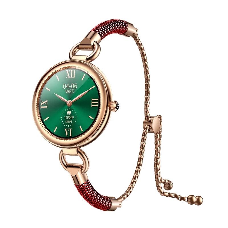Розумний годинник Lemfo GT01 Metal Gold для жінок з вимірюванням тиску (Червоний) від компанії Універсальний Інтернет-магазин POPULAR - фото 1