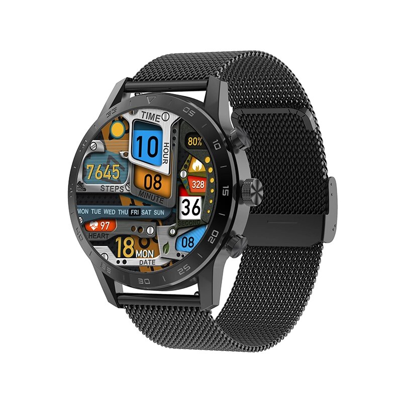 Розумний годинник Lemfo KK70 Metal з вимірюванням пульсу (Чорний) від компанії Універсальний Інтернет-магазин POPULAR - фото 1