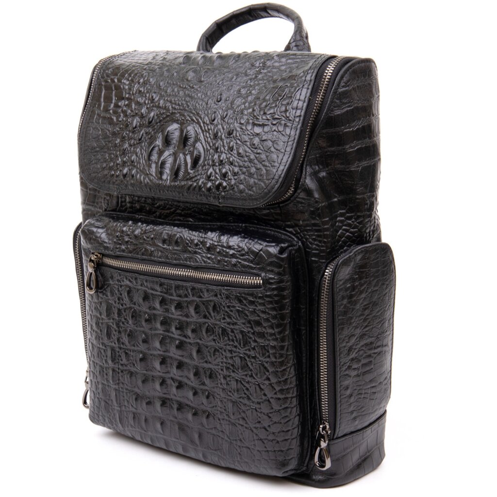 Рюкзак під рептилію шкіряний Vintage 20431 Чорний від компанії Універсальний Інтернет-магазин POPULAR - фото 1